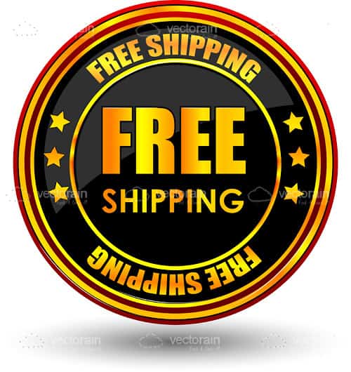 Black and Gold Free Shipping Icon